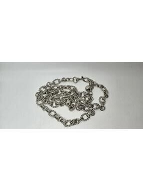 Y2K Silver Tone Chain Belt or Necklace with Toggle Clasp